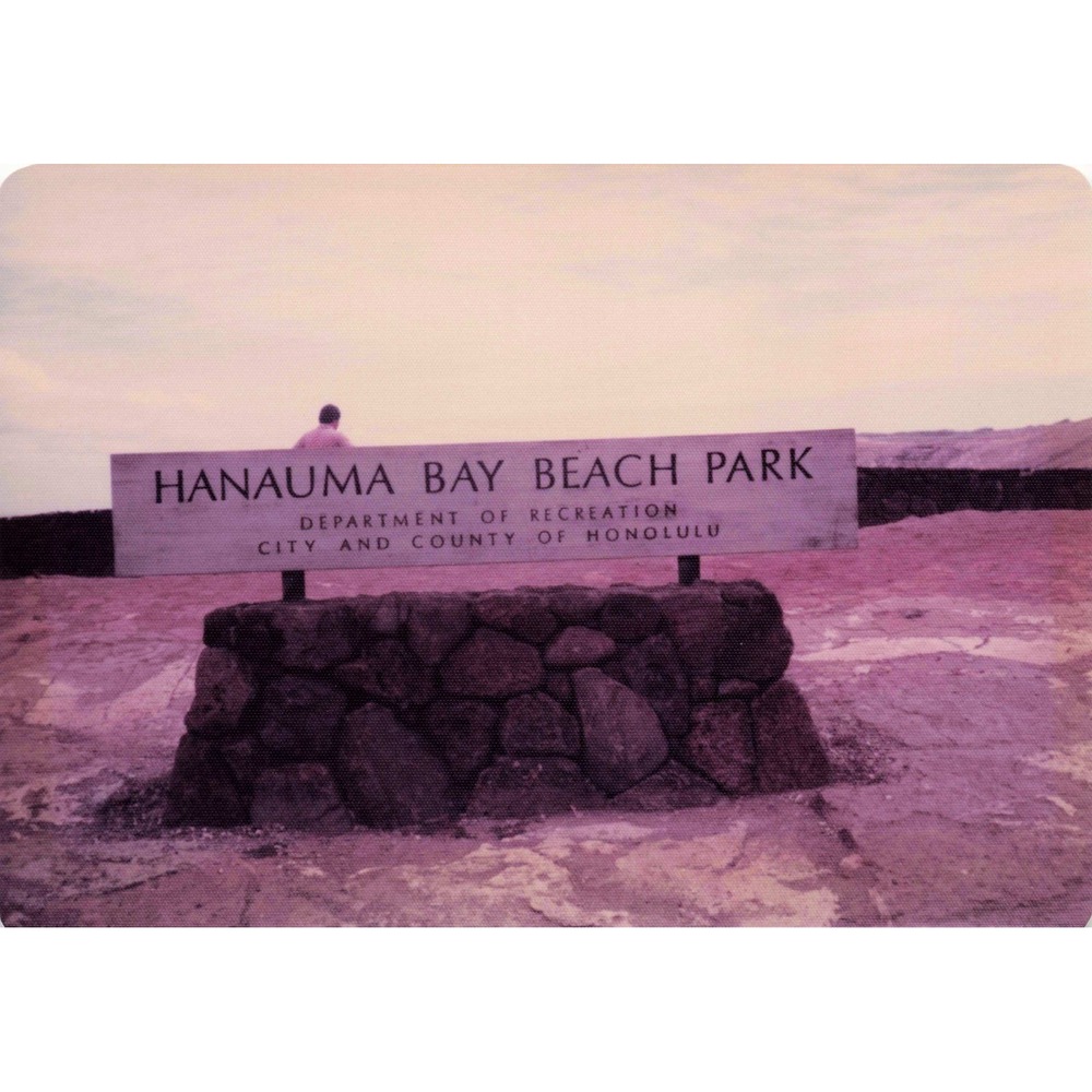 Vintage 1970s Hanauma Bay Beach Park Honolulu Hawaii Sign Photo - Picture 1 of 1